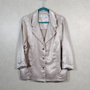 03114 Coldwater Creek golden tan satin blazer 1X